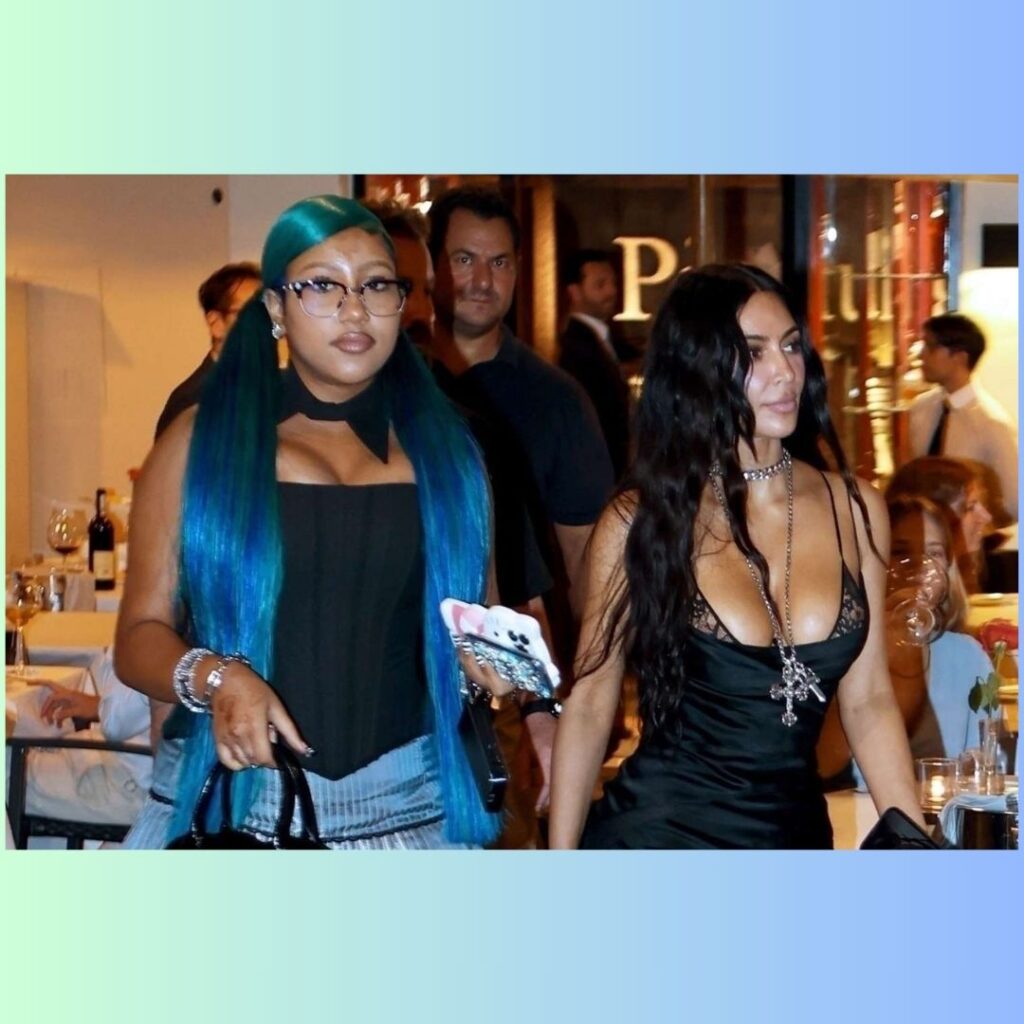 Kim Kardashian and North West in matching corseted looks during Rome trip.